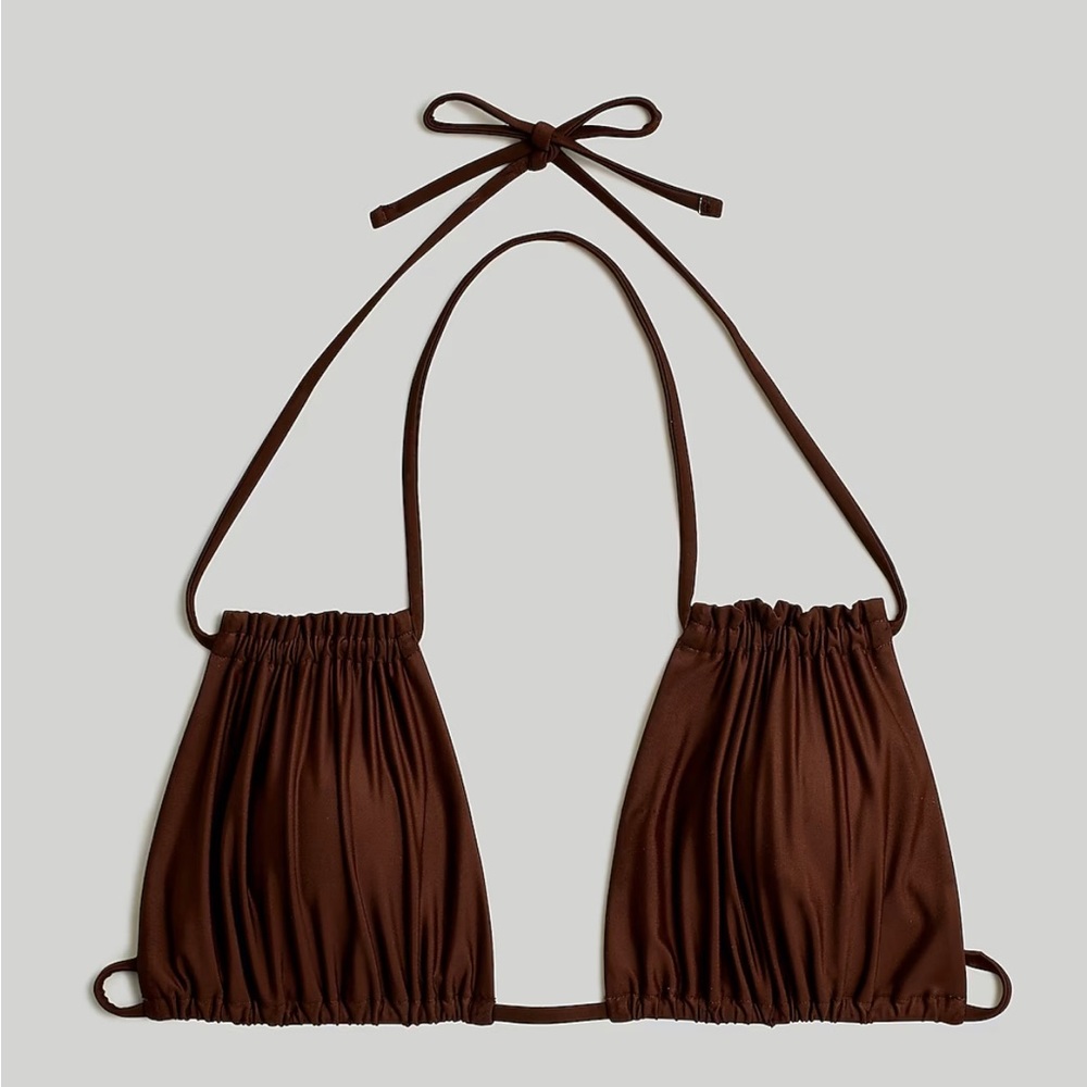 Madewell Second Wave Ruched String Bikini Top Siz… - image 1